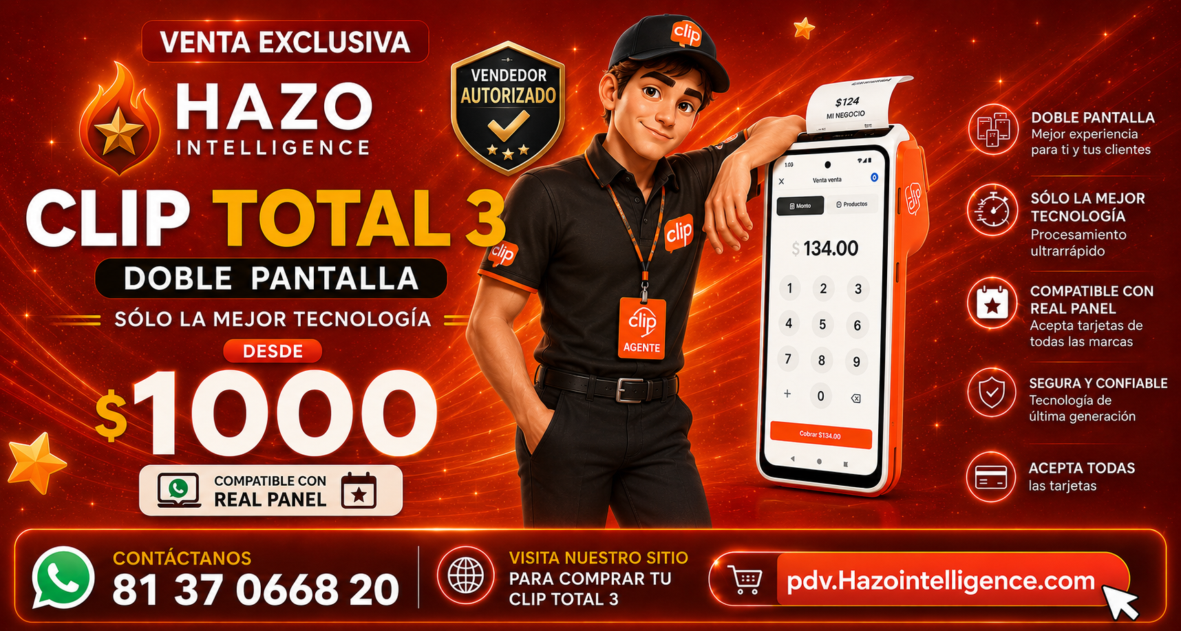 Clip Total 3 disponible desde 1000 pesos con HazoSales