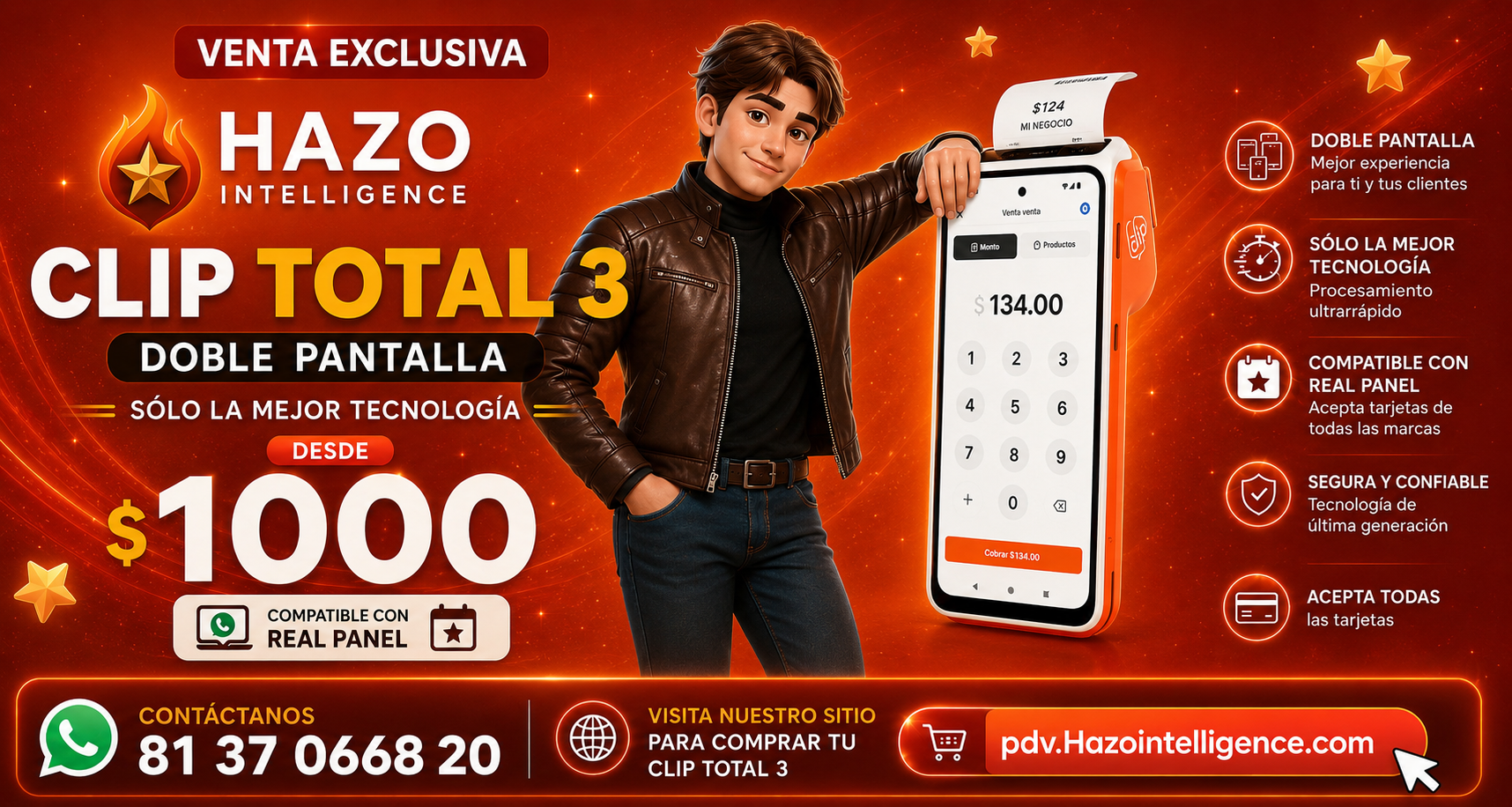 Clip Total 3 desde 1000 pesos con HazoSales
